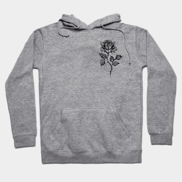 MINIMALIST ROSE Hoodie by luccablack